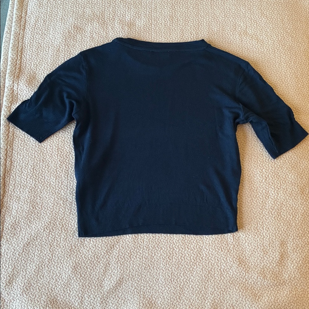 WHISTLES Navy Blue Crop Top - Picture 6 of 12